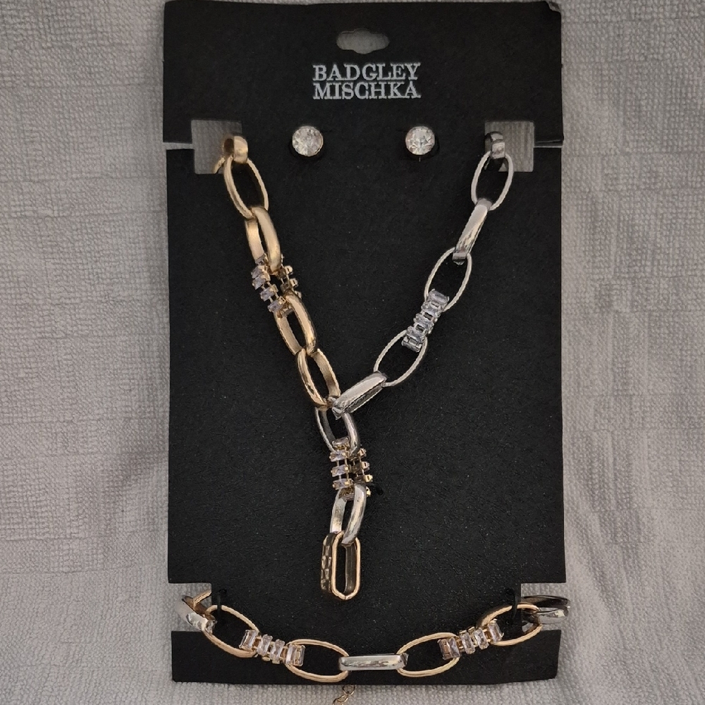 Badgley Mischka Gold and Silver Jewelry Set